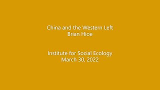 China and the Western Left