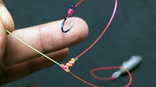 Fishing knots : T knot combining different colored fishing lines 🌈