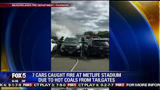 Car fires at MetLife Stadium