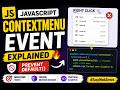 JavaScript contextmenu Event Explained 🔥 | preventDefault() in Action #EasyWebSeries
