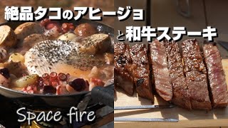 バーナー料理でずぼらデイキャンプ【アヒージョと鉄板ステーキ】