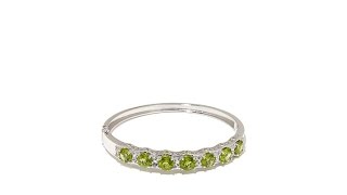 Rarities Peridot and White Zircon Hinged Bracelet