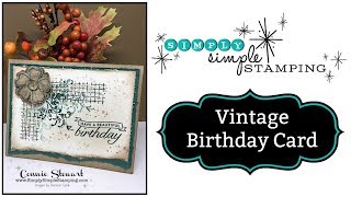 Simply Simple - Vintage Birthday Card by Connie Stewart