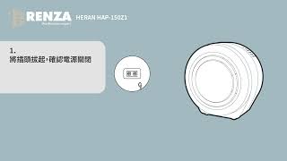 RENZA 濾網 適用 HERAN 禾聯 HAP-150Z1 小餅乾多重空氣清淨機 更換說明