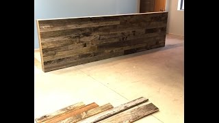 How to Build A Reclaimed Wood Wall - Reception Desk/Area