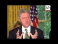 USA - Clinton on US response to Iraqi threats