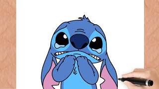 How To Draw CRYING STITCH I Easy ( Step by Step )