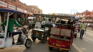 Traffic congestion and street life in the City of Jaipur, Rajasthan, India