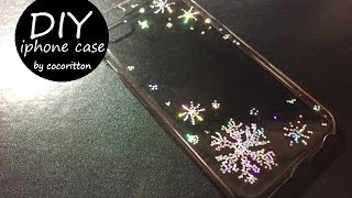 DIYアクセサリー★キラキラ雪の結晶スマホケース作ってみた