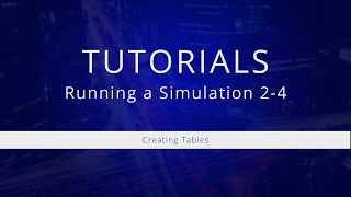 Tutorial 2-4 - Creating Tables