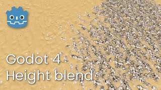 How to make a Height Blend material in Godot 4