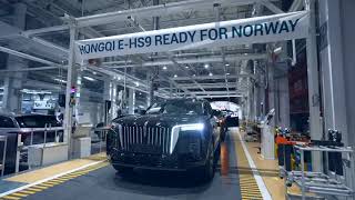 The launching ceremony of HONGQI E-HS9 exporting to Europe
