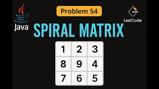 LeetCode 54: Spiral Matrix | Java Solution | Matrix Traversal