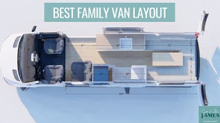 BEST FAMILY VAN LAYOUT | how to design a van conversion for a family to sleep and seat 4