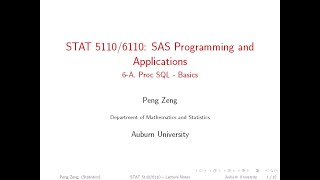 SAS - 6A - Proc SQL Basics