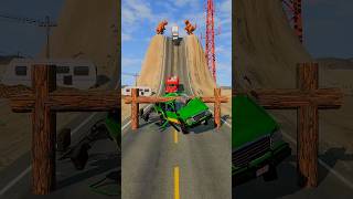 Car \u0026 Truck vs Log Trap #88 - BeamNG. Drive #shorts #gaming #beamngdrive