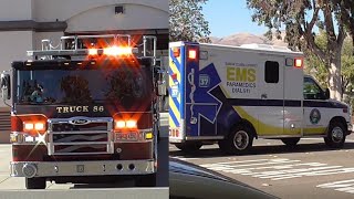 Milpitas Fire Dept. Truck 86 + Santa Clara Co. EMS Medic 37 Responding