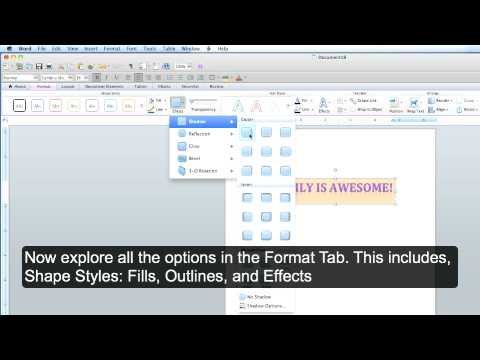 Microsoft Office Word MAC: How to Use WordArt Microsoft Office Word MAC: How to Use WordArt