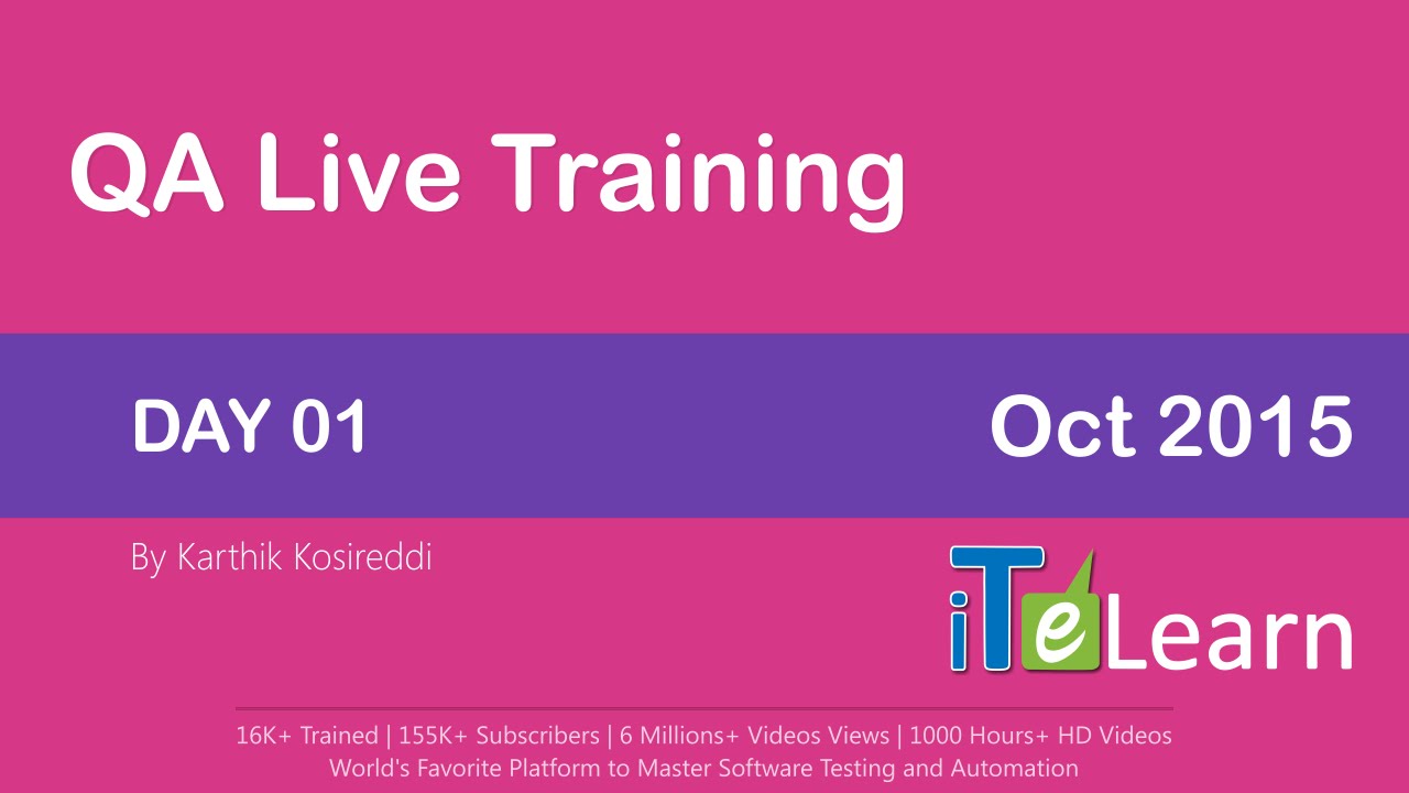 Qa Live Training Day 01 Youtube