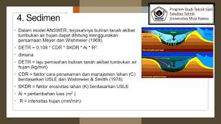 DRAINASE. Pertemuan ke 6 Pemodelan Hubungan Hujan, Limpasan dan Kapasitas Erosi