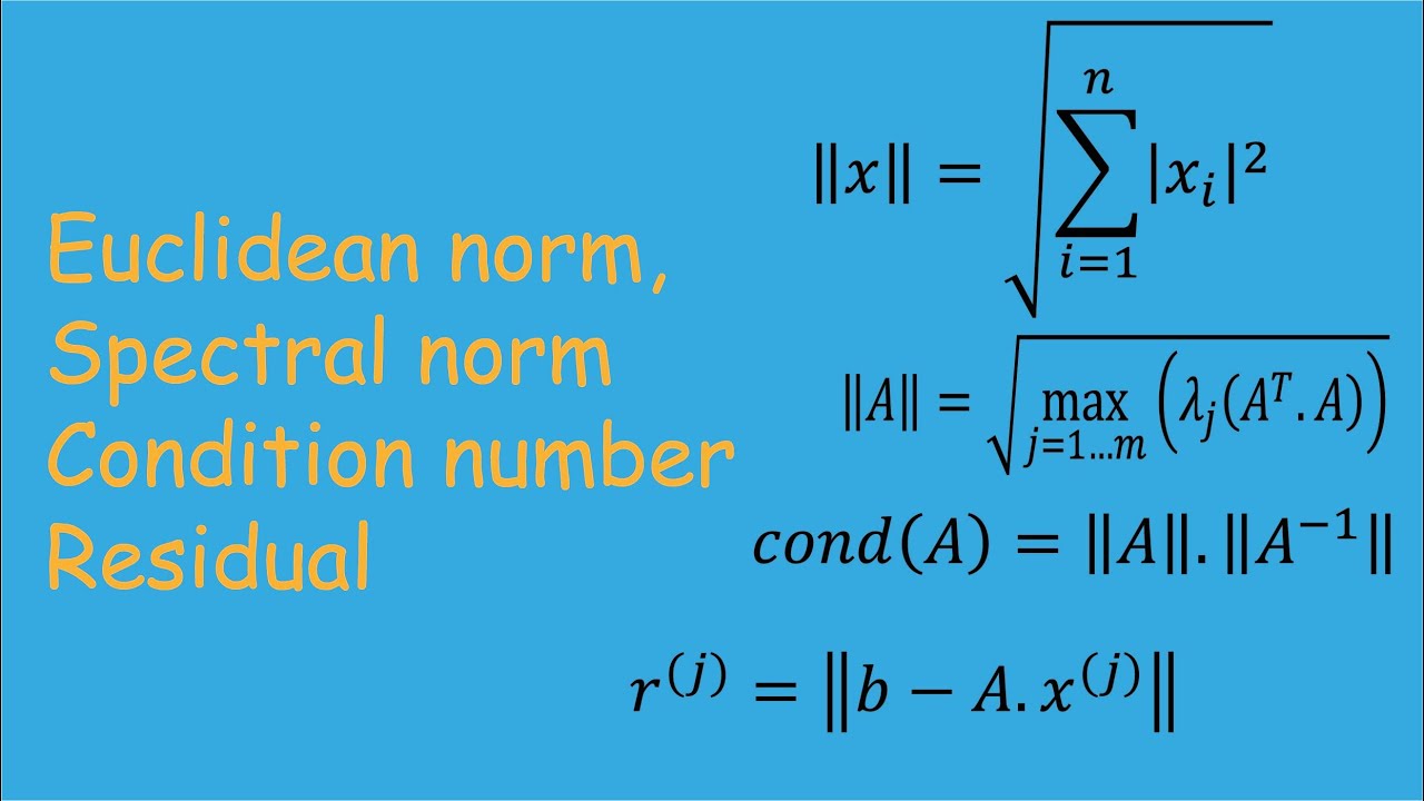 MatLab: The Finite Volume Method (video 02), Euclidean Norm, Spectral ...