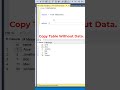 #SQL Trick to Copy a Table Without Data. #datascience #programming #coding