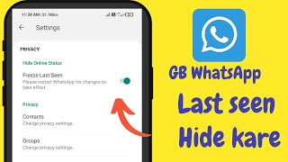 Gb WhatsApp Last Seen Kaise Hide Kare | How To Freeze GB Whatsapp Last Seen