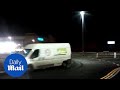 Moment Yodel delivery van driver seen drifting on roundabout - Daily Mail