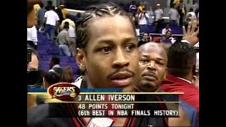 Allen Iverson vs Lakers Full Game / NBA 01-02 Playoffs Philadelphia vs LA Lakers G1 / Jun, 6, 2001