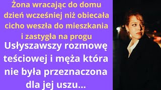 „Żona, wracając do domu dzień wcześniej niż obiecała cicho weszła do mieszkania i zastygła na progu