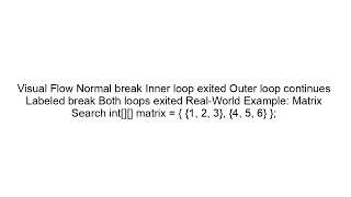 How to Break Out of Nested Loops in Java