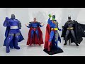 New Dc Comics Darkseid, Batman & Superman action figures on display by Beast Kingdom