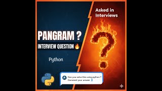 👉 Python Interview Question | Check Pangram in One Line 🔥 | Data Engineer