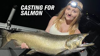 Casting for Salmon at NIGHT 2022 #girlswhofish #bigfish