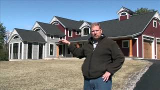 A tour of a timber frame home featuring eastern white pine.