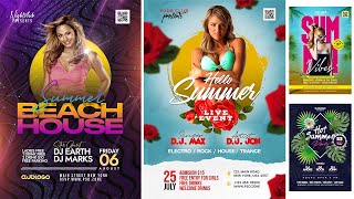 17+ Summer Vibes Party Flyer Photoshop Tutorial Part 1