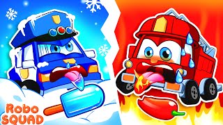 Hot vs Cold Food Challenge 🥵🥶 What is the Best? | RoboSquad Kids Cartoon