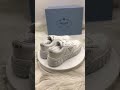 prada downtown low top sneakers leather white white qc video