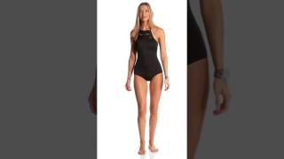 Coco Rave Wild and Fringe Piper High Neck Halter One Piece Swimsuit | SwimOutlet.com