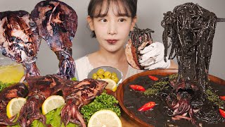 돌아온 무늬오징어 통찜🦑 먹물크림파스타🍝 Patterned Squid \u0026 Black Squid Ink Pasta [eating show]mukbang korean food