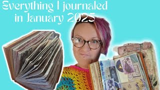 What I Journaled Jan 2025 | Finished Pages | Scrapbooking and Art Journaling | Full flip through