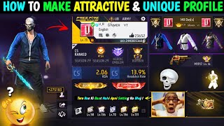 How To Make Unique \u0026 Attractive Profile 😍 Free Fire Profile BIO Colour Change Trick 🤯⚡