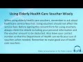 using elderly health care voucher wisely