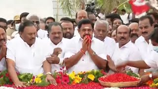 Edappadi K Palaniswami pays floral tribute at MGR Memorial in Chennai