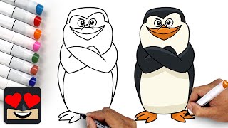 How To Draw Skipper | Penguins of Madagascar