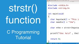 strstr() function | C Programming Tutorial