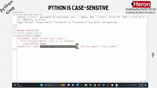 How python is case sensitive?
