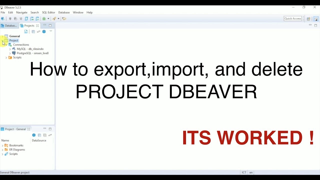 How To Export(backup), Import(restore), Delete Project Dbeaver || ITS ...