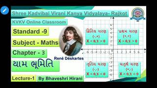 ધોરણ-9/ગણિત/પ્રકરણ-3◆ યામ ભૂમિતિ/યામ સમતલ એટલે શું?/કાર્તેઝીય પદ્ધતી.(Lecture_1)