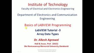 LabVIEW Tutorial-3 Array Data Types by Dr. Alkesh Agrawal
